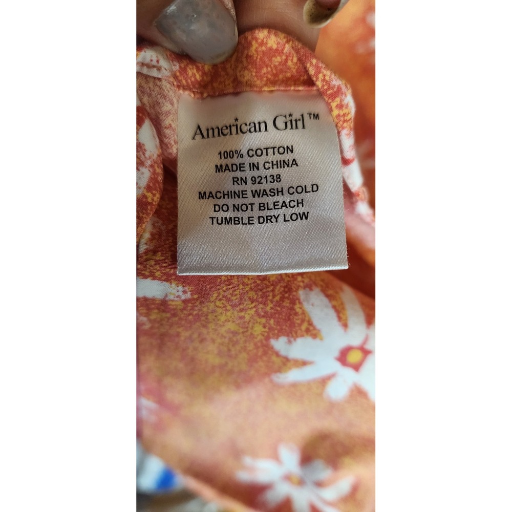 Rare Girls Duvet Cover Set Twin American Girl Orange Floral Heart Pil Sham 82x65 - Picture 9 of 11